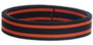 1-1/4" black and orange striped acrylic webbing