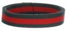 1-1/4" olive and red striped acrylic webbing