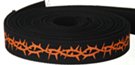 barbed wire print on black webbing strap