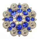berry concho with royal blue and clear stones