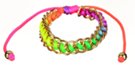 multi-color laced double chain slide bracelet