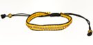 black and yellow waxed cord slide bracelet