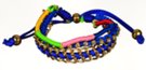 rhinestone, chain and cord triple loop slide bracelet