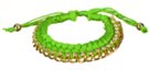 mini-chain, rhinestone line and plaited yarn slide bracelet