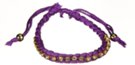 single line rhinestones on braided yarn slide bracelet