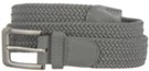 medium gray braided stretch belt with nickel buckle