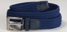 navy blue braided stretch belt with nickel buckle