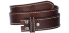 brown textured leather snap buckle belt straps with contrasting stitching