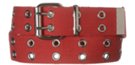 red double eyelet canvas belt