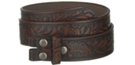 brown embossed western leather snap buckle belt straps