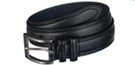 lambskin embossed medium wide leather belt with nickel buckle
