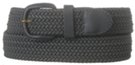 big and tall gray braided stretch belt with leather buckle
