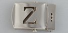 nickel polish military-style buckle with cut-out initial "Z"