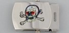 skull and crossbones nickel military buckle