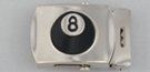 black stamped 8-ball nickel buckle