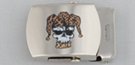 skull in cockscomb decal military-style buckle