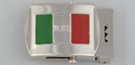 red and green stamped Mexican flag buckles