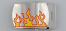 orange flames nickel military buckle