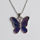 butterfly rhinestone mood necklace 12 pak