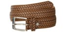 herringbone embossed tan leather casual belt