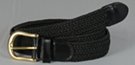 black braided stretch belt with brass buckle
