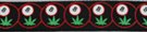 eight-balls with marijuana leaves on black webbing