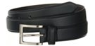 smooth leather dress belt with nickel buckle