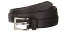 smooth leather dress belt with nickel buckle