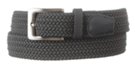 plus size dark gray braided stretch belt with nickel buckle