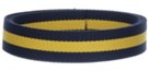 1-1/4" navy blue and yellow striped acrylic webbing