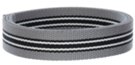 gray, black and white striped 1-1/4" webbing
