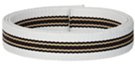 white, black and khaki striped 1-1/4" webbing