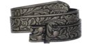 black embossed western leather snap buckle belt straps