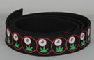8-ball and marijuana print on black webbing strap