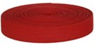 mini-roll of cherry red polyester webbing
