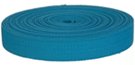 mini-roll of turquoise polyester webbing