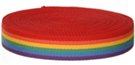 mini-roll of rainbow acrylic webbing