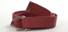 maroon cotton yoga strap with D-ring buckle