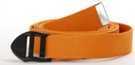 orange cotton yoga strap with black buckle