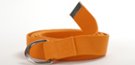 orange cotton yoga strap with D-ring buckle