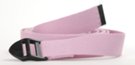 pink cotton yoga strap with black buckle